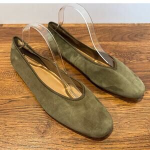 Steve Madden Pipa Suede Flats Olive Green Women’s Size 11 Minimalist Chic